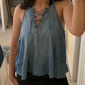 Flowy denim tank top